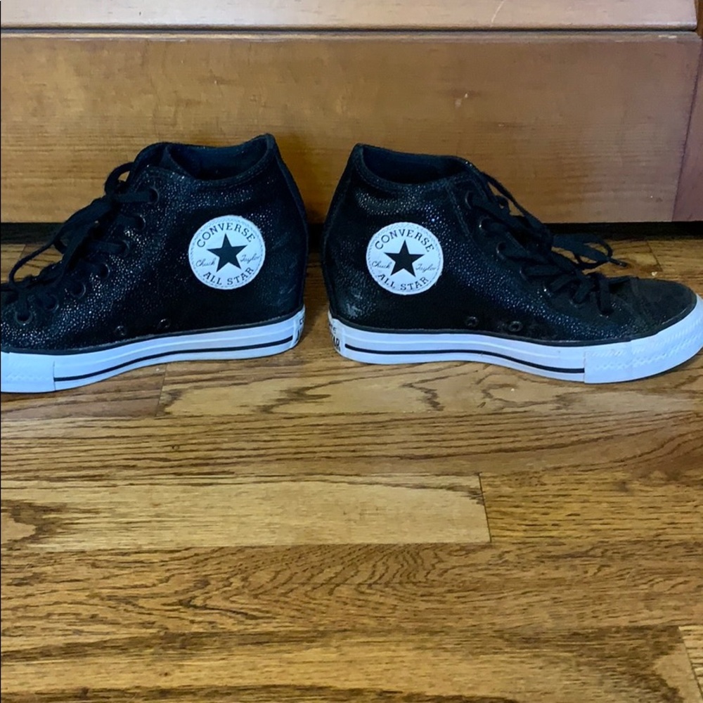 Converse All-Star BLACK Sparkly high heels